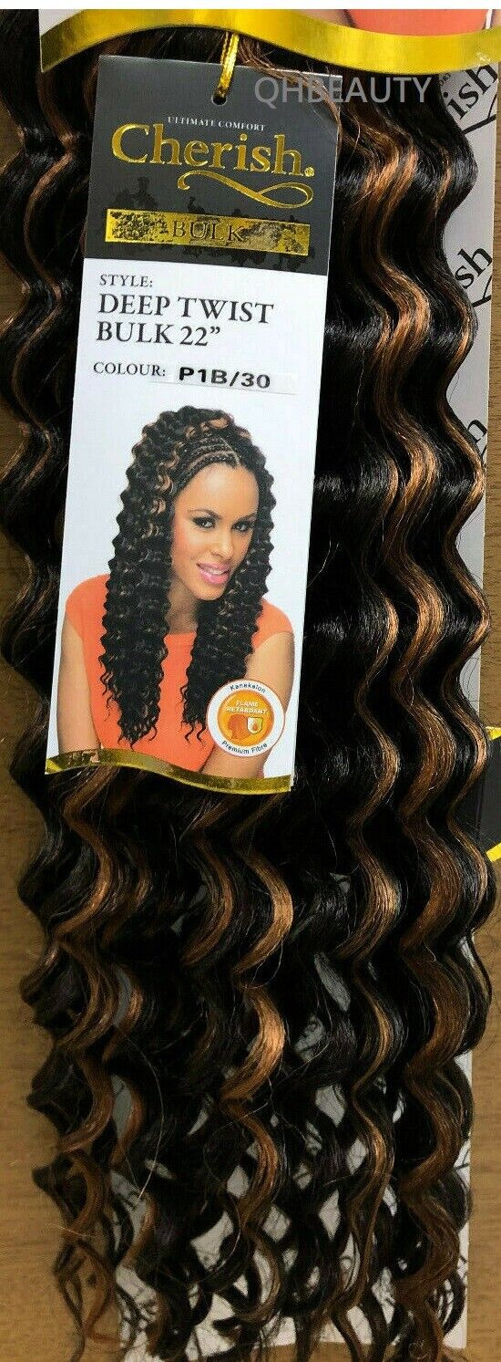 CHERISH SYNTHETIC BULK CROCHET CURLY HAIR EXTENSION BRAIDS - DEEP TWIST 22 INCH