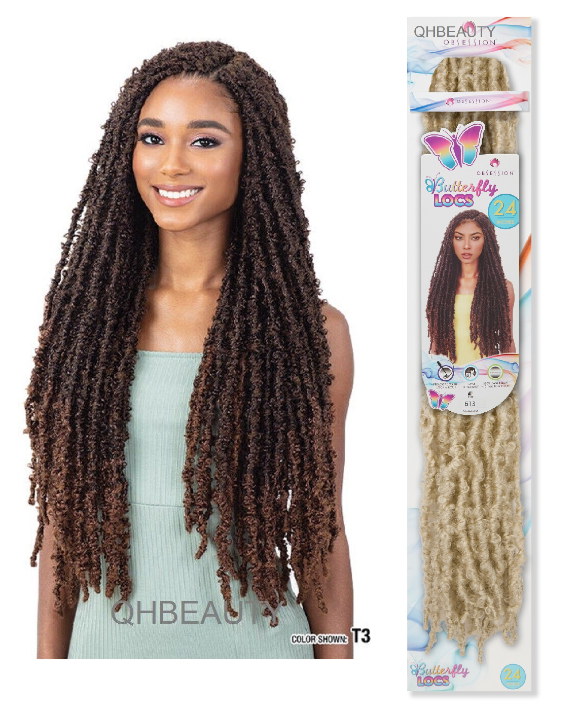 OBSESSION SYNTHETIC CROCHET HAIR EXTENSION PRE LOOP BRAID - BUTTERFLY LOC 24''