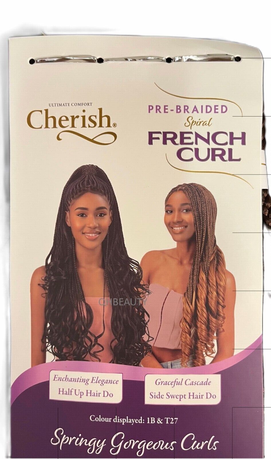 CHERISH SYNTHETIC CURLY HAIR EXTENSION BRAID - PRE BRAIDED SPIRAL FRENCH CURL 22