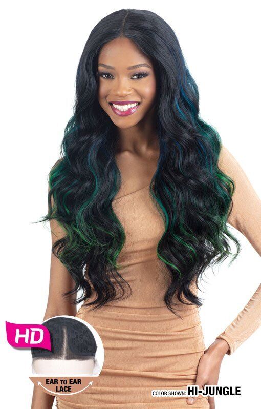 Shake N Go Legacy Human Hair Blend Hd Lace Front Curly Wig - FANTASIA