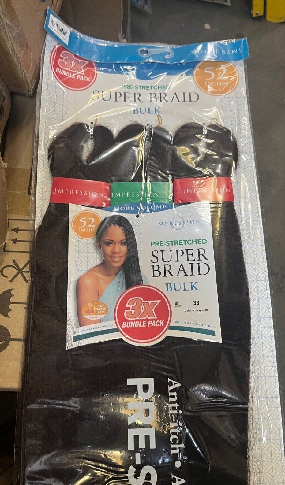 Impression Synthetic 3 X Bundle Pack Crochet Hair Extensions - Super Braid 52 "