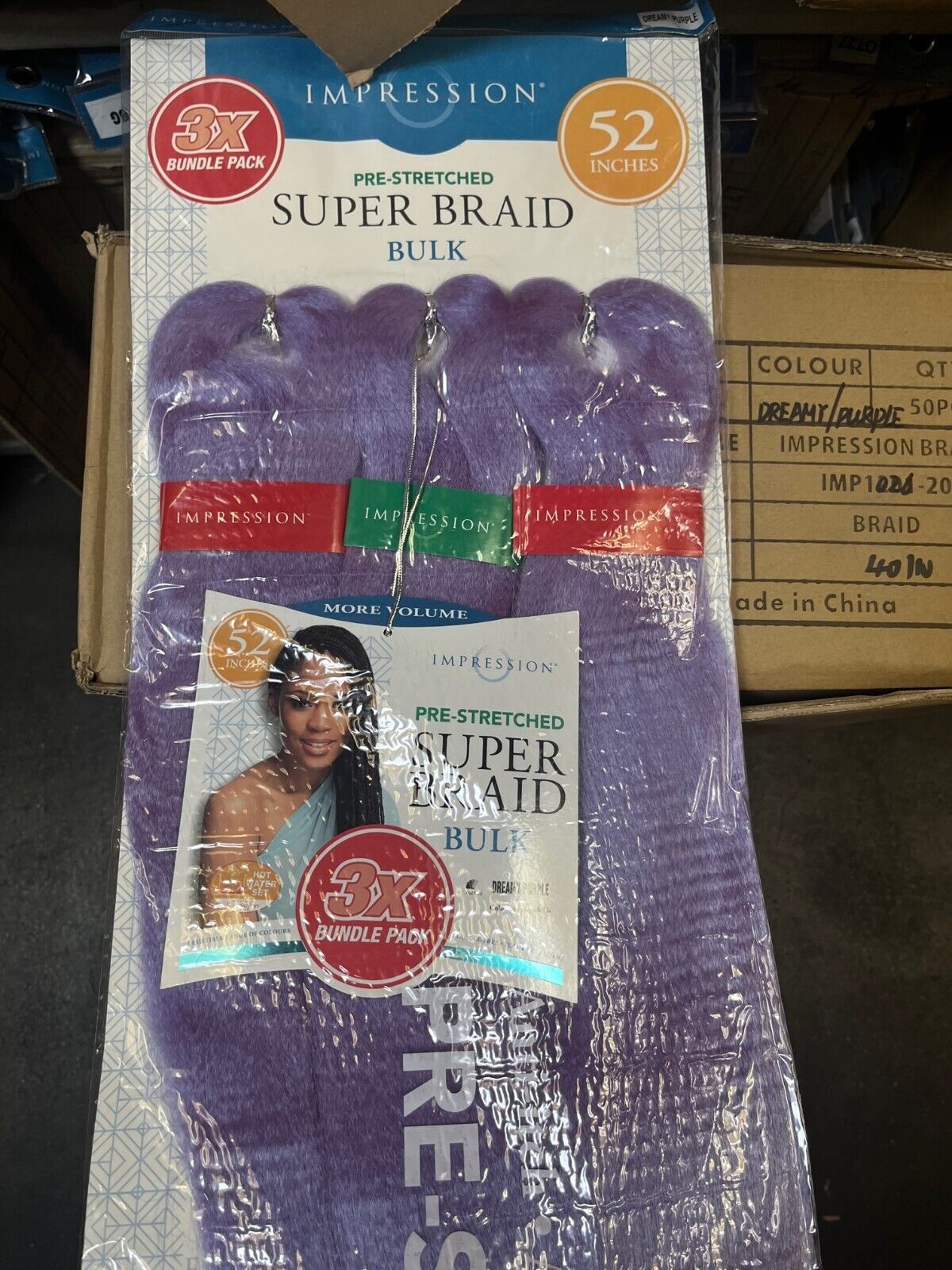 Impression Synthetic 3 X Bundle Pack Crochet Hair Extensions - Super Braid 52 "