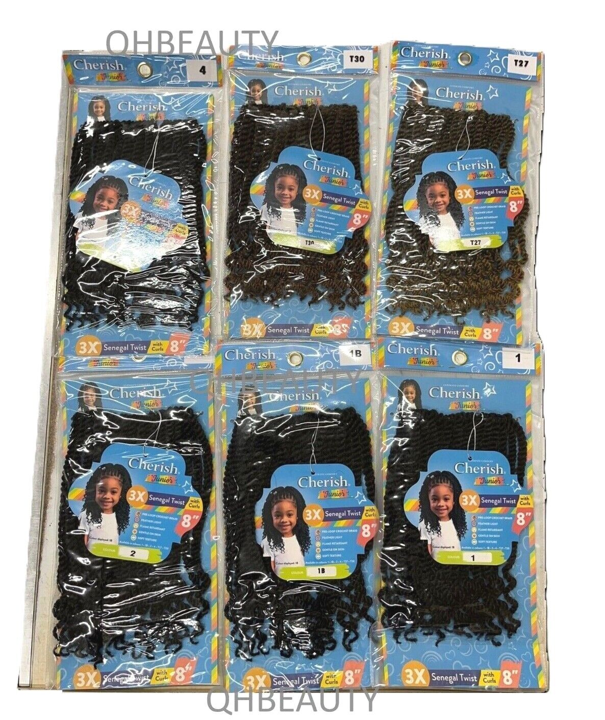 CHERISH SYNTHETIC JUNIOR KIDS BRAID HAIR EXTENSION - SENEGAL TWIST WITH CURLS 8