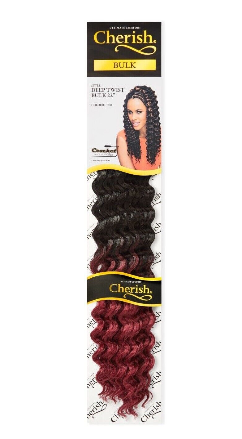 CHERISH SYNTHETIC BULK CROCHET CURLY HAIR EXTENSION BRAIDS - DEEP TWIST 22 INCH