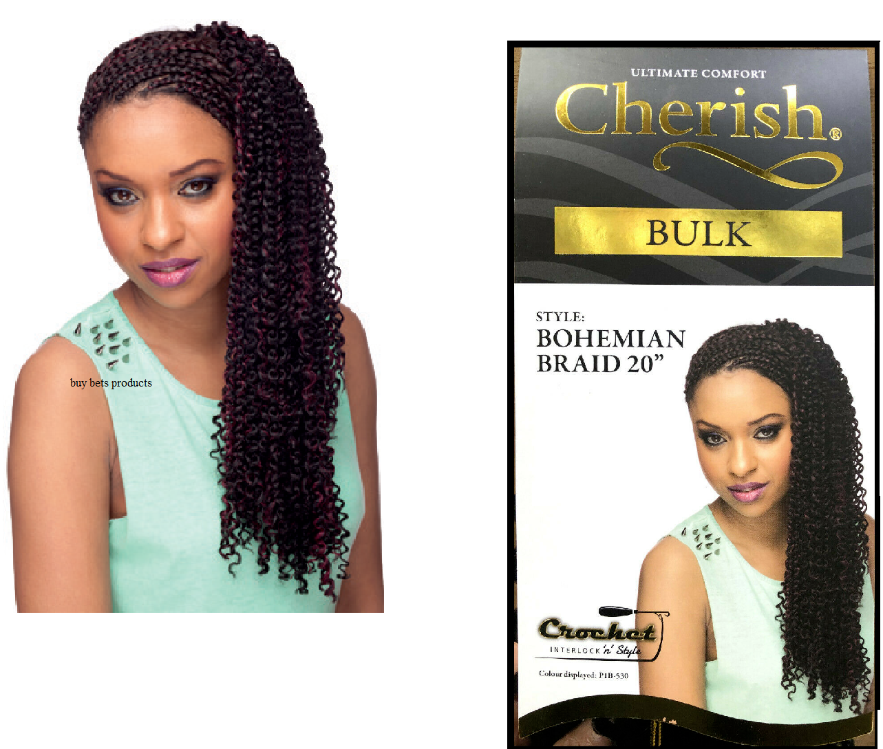 CHERISH SYNTHETIC CROCHET CURLY HAIR EXTENSION BRAID - BOHEMIAN BULK 20 INCH