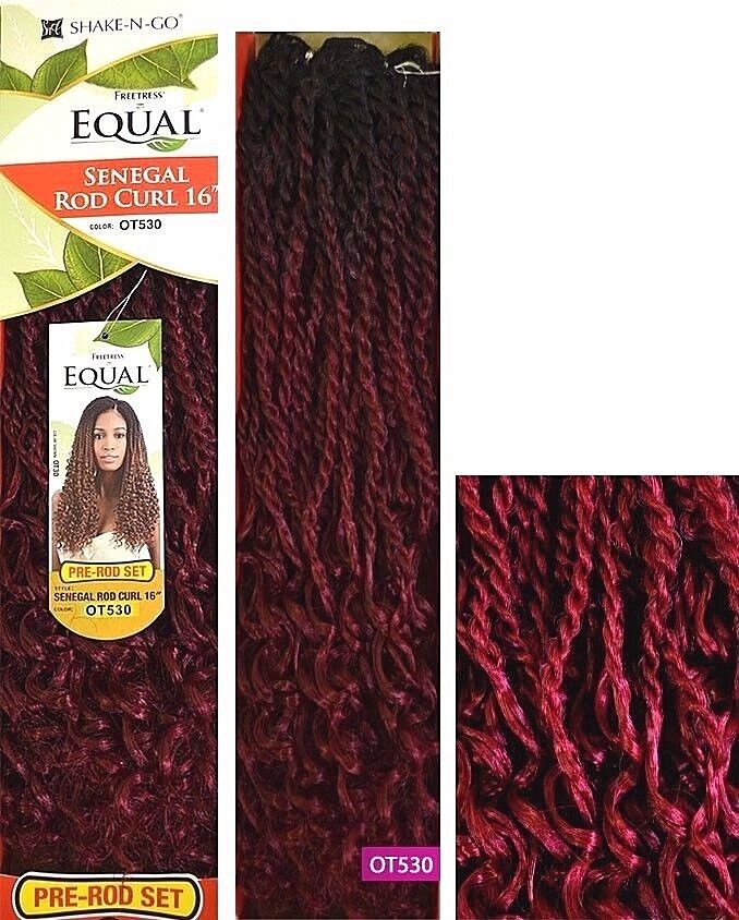 SENEGAL ROD CURL 16'' FREETRESS EQUAL SYNTHETIC CURLY LONG HAIR WEAVE EXTENSIONS