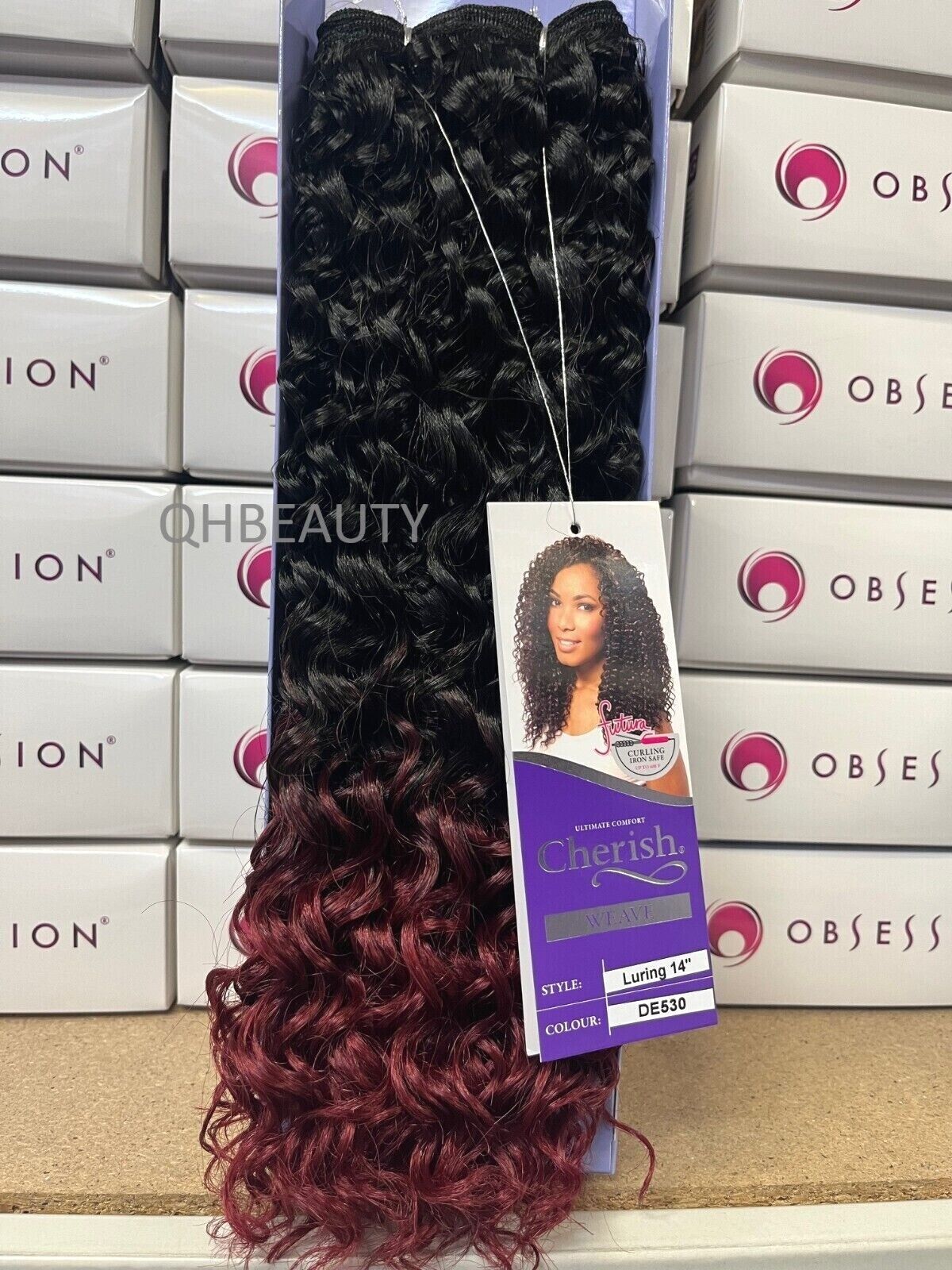 CHERISH SYNTHETIC FUTURA LONG CURLY HAIR EXTENSION WEAVE - LURING 14 INCHES