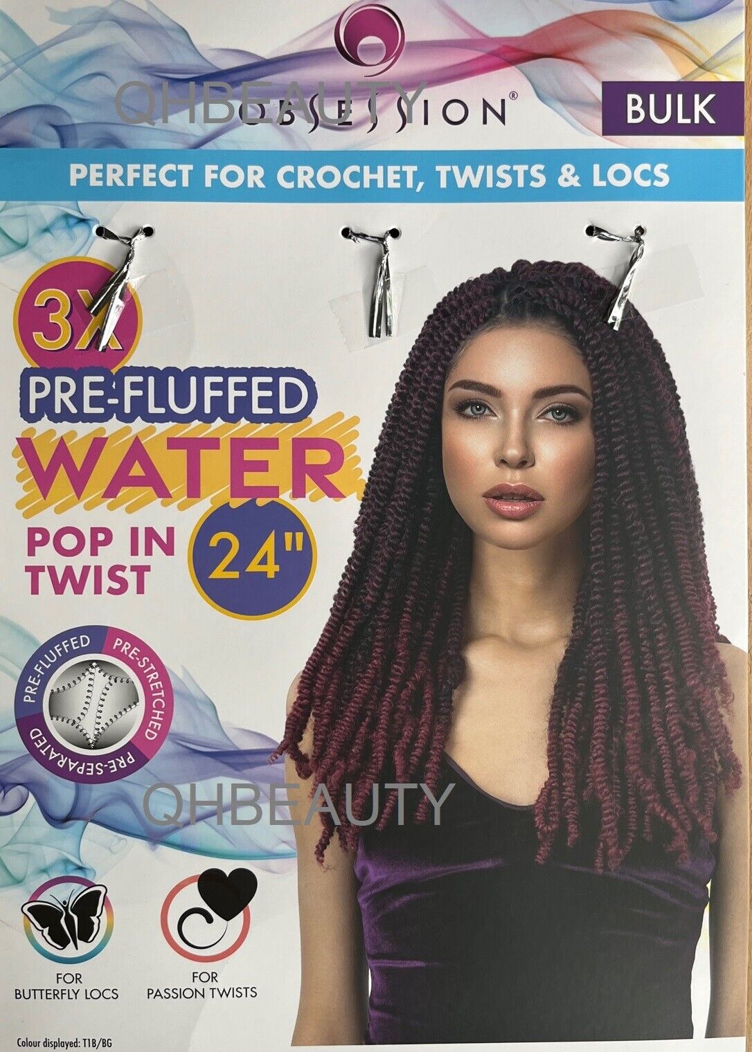 OBSESSION SYNTHETIC CROCHET BRAID 3X PRE-FLUFFED - WATER POPPIN TWIST 24 INCHES