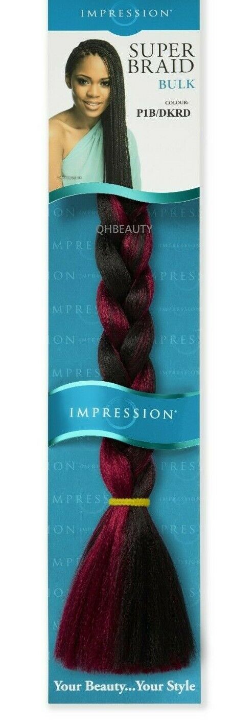 Impression Synthetic Natural Long Ultra Crochet Hair Extensions Super Braid 86"