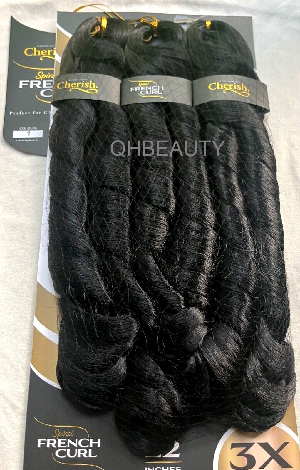 CHERISH SYNTHETIC CURLY SPIRAL HAIR EXTENSION BRAID - 3 x SPIRAL FRENCH CURL 22