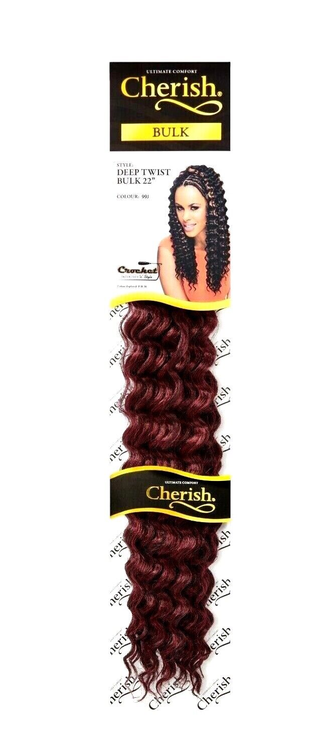 CHERISH SYNTHETIC BULK CROCHET CURLY HAIR EXTENSION BRAIDS - DEEP TWIST 22 INCH