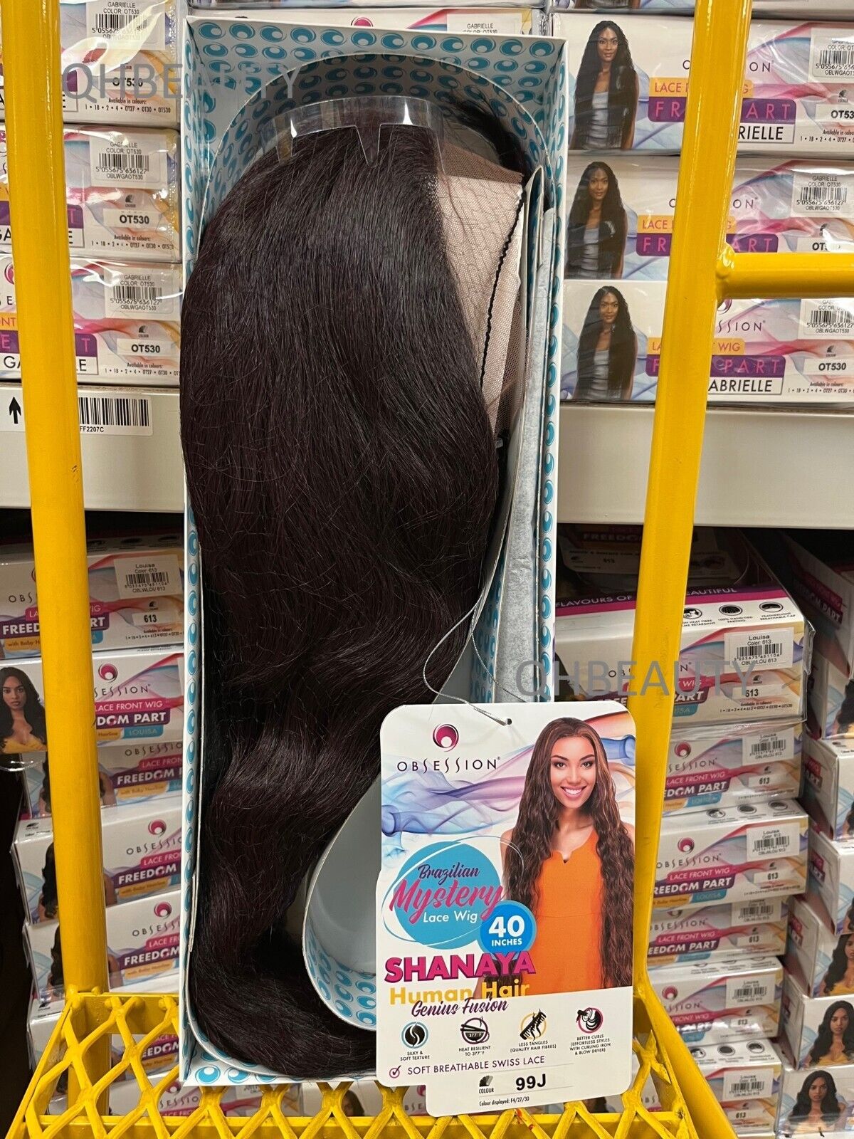 OBSESSION BRAZILIAN FUSION HUMAN HAIR NATURAL LONG CURLY LACE WIG - SHANAYA 40