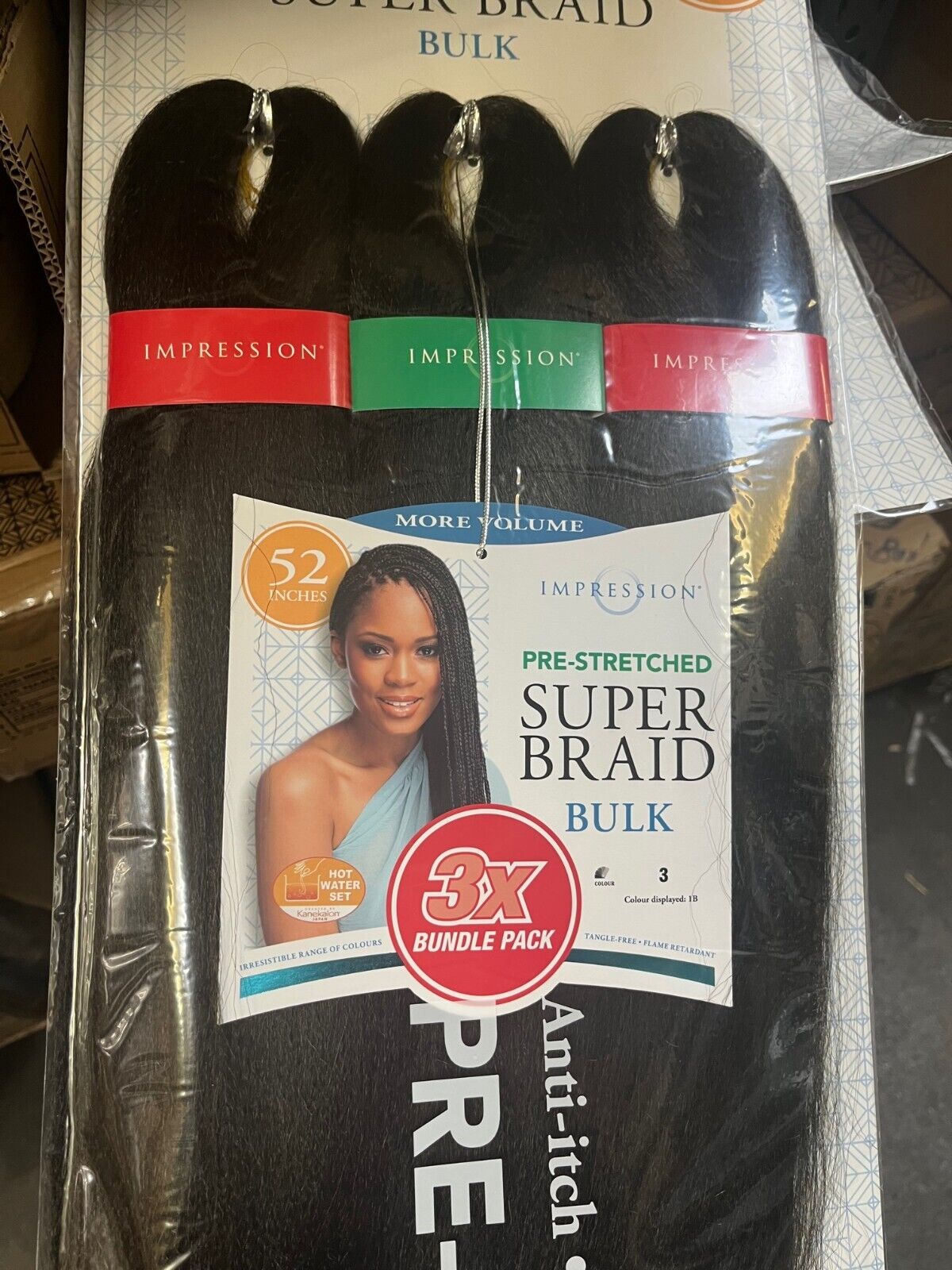 Impression Synthetic 3 X Bundle Pack Crochet Hair Extensions - Super Braid 52 "