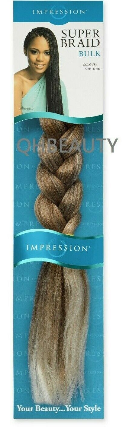 Impression Synthetic Natural Long Ultra Crochet Hair Extensions Super Braid 86"