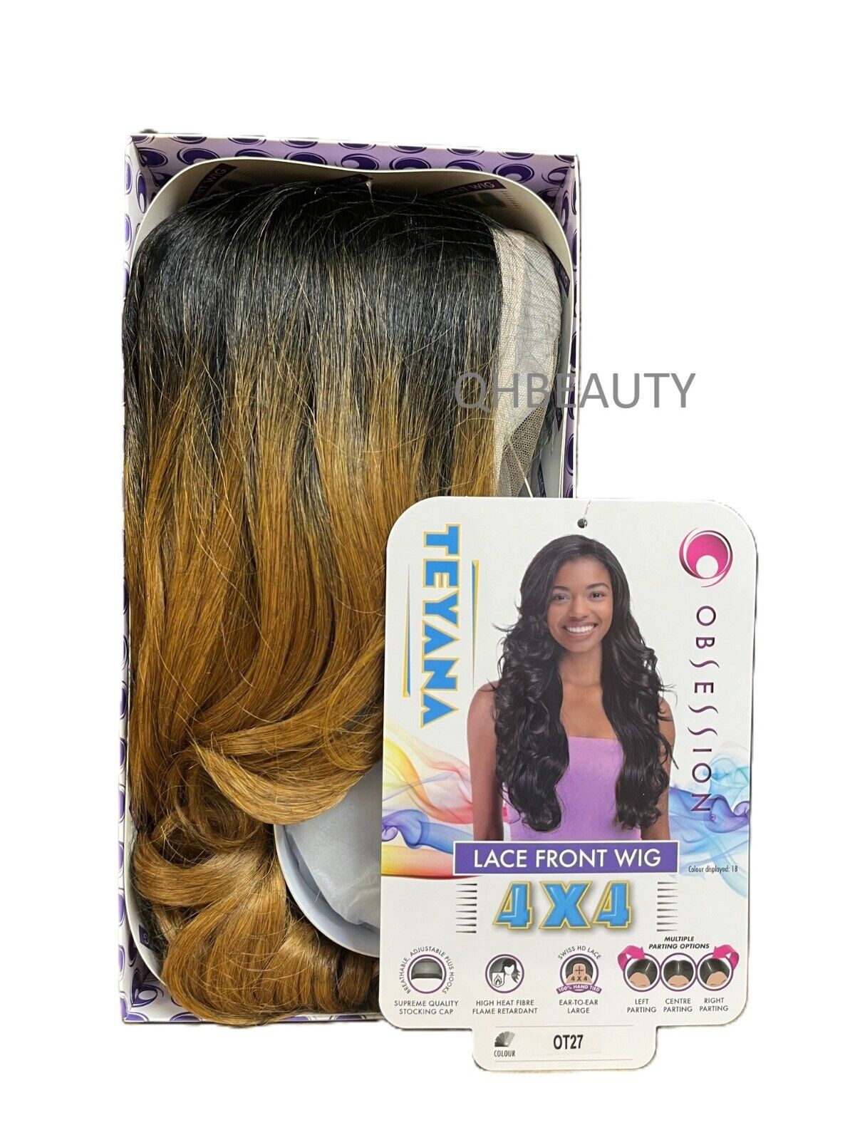 Obsession Synthetic Swiss HD 4x4 Lace Front Free Part Curly Hair Wig - TEYANA