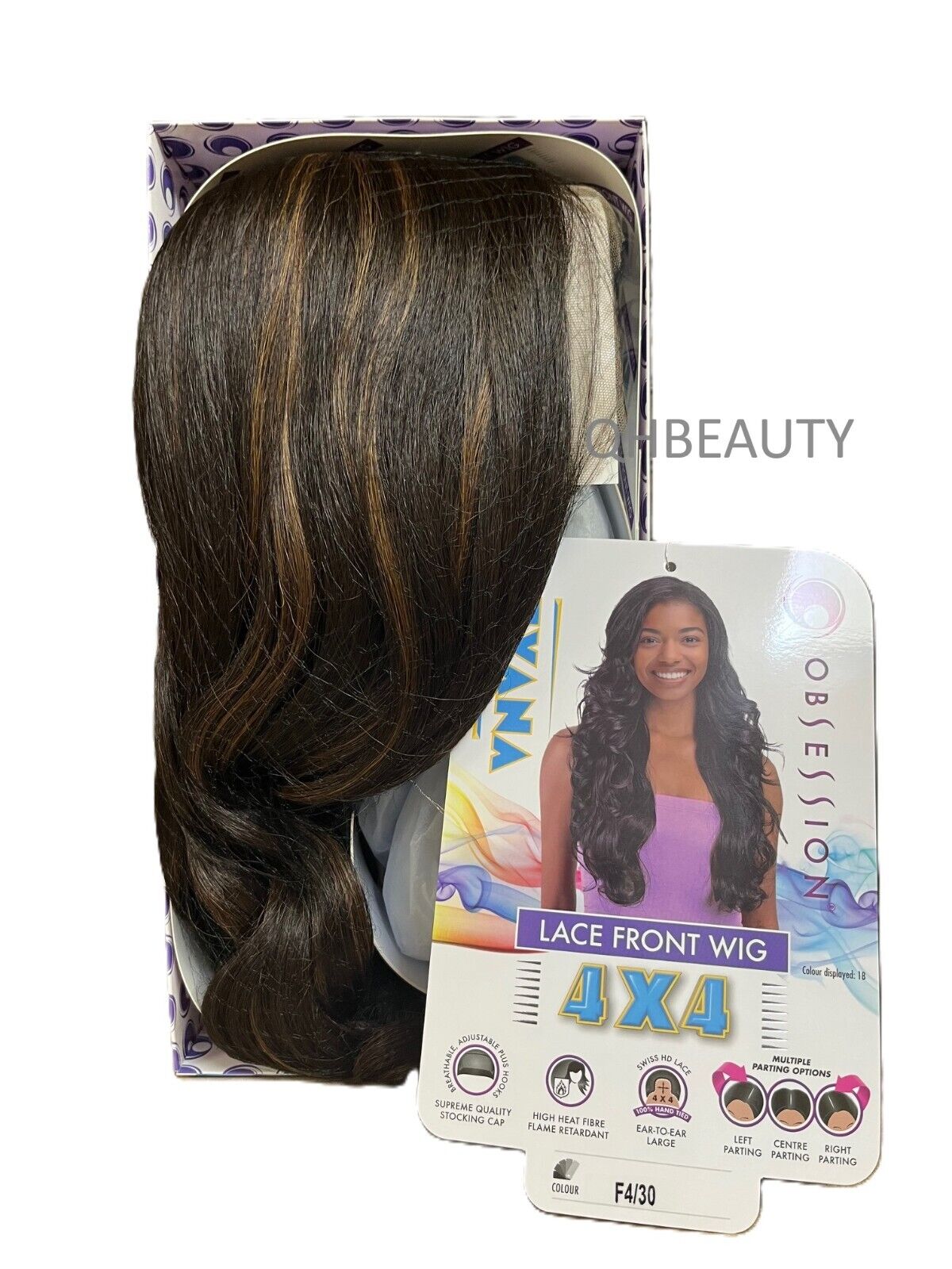 Obsession Synthetic Swiss HD 4x4 Lace Front Free Part Curly Hair Wig - TEYANA