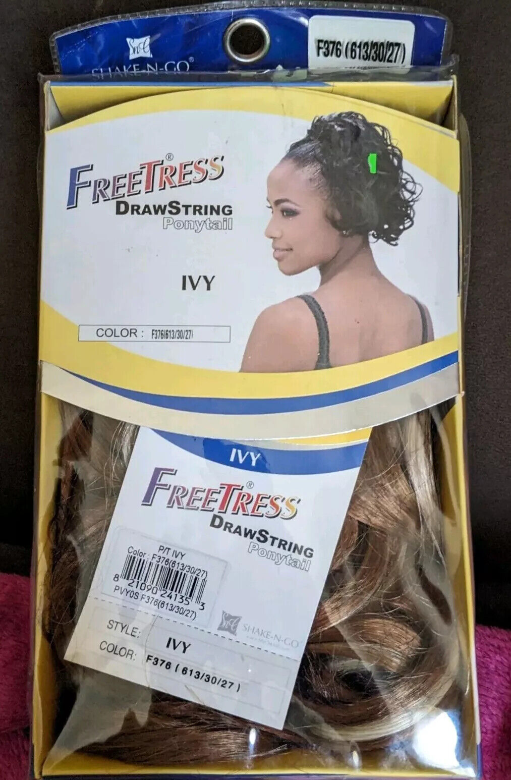 Shake-N-Go FreeTress Synthetic Drawstring Curly Short Hair PonyTail - Ivy