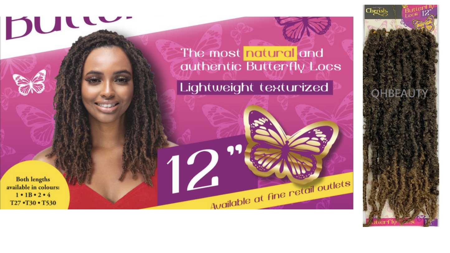 CHERISH SYNTHETIC CROCHET LONG HAIR EXTENSION PRE LOOP BRAID - BUTTERFLY LOC 12"