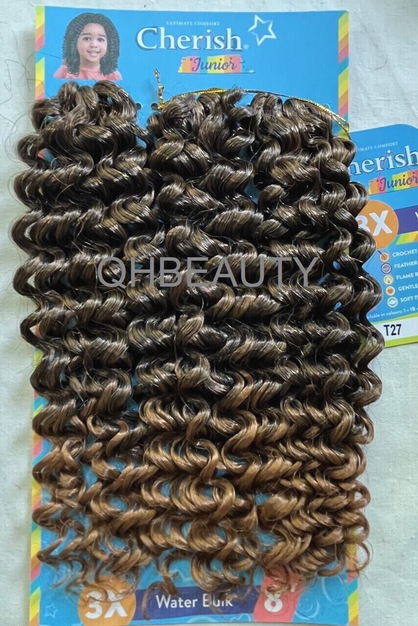 CHERISH SYNTHETIC JUNIOR KIDS CROCHET BRAID HAIR EXTENSION - 3 X WATER BULK 8''