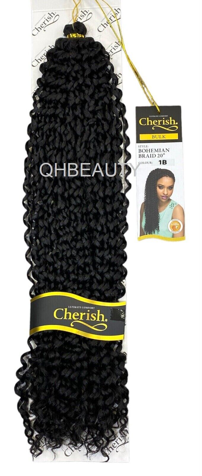 CHERISH SYNTHETIC CROCHET CURLY HAIR EXTENSION BRAID - BOHEMIAN BULK 20 INCH