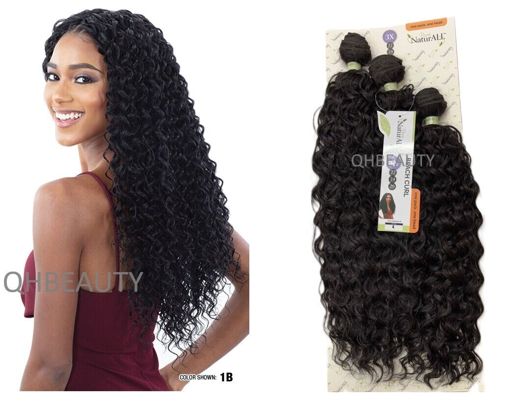 NaturALL SYNTHETIC CURLY HAIR EXTENSION 3 PCS WEAVE - BEACH CURL 22/24/26 INCHES