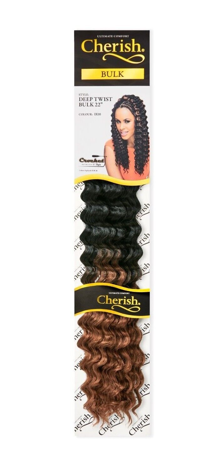CHERISH SYNTHETIC BULK CROCHET CURLY HAIR EXTENSION BRAIDS - DEEP TWIST 22 INCH