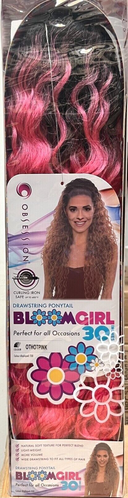 OBSESSION SYNTHETIC DRAWSTRING CURLY LONG HAIR PONYTAIL - BLOOM GIRL 30 INCH