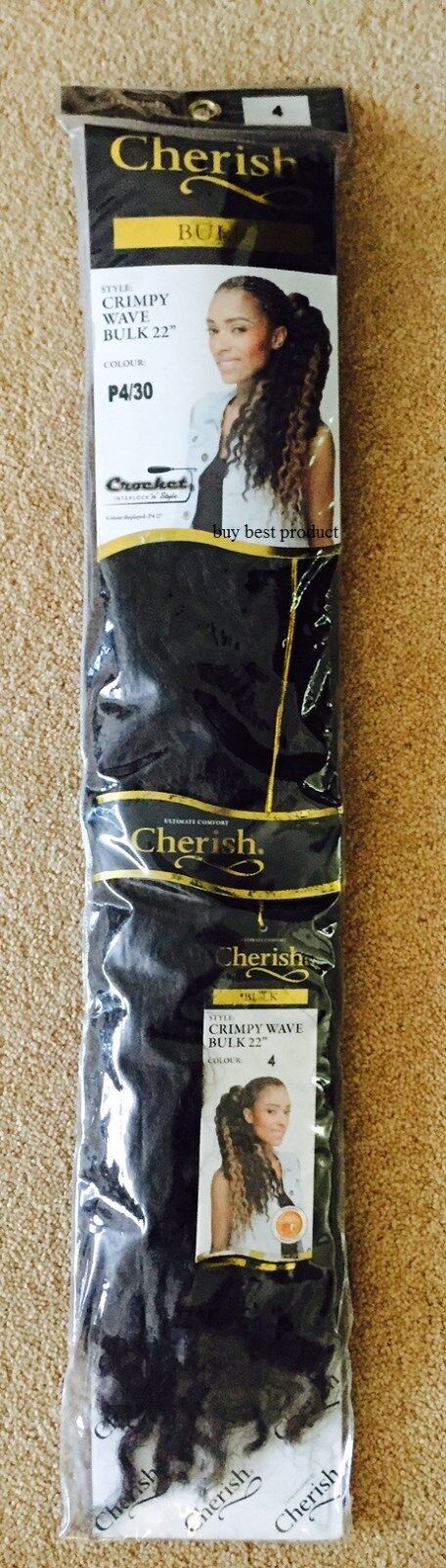 CHERISH SYNTHETIC CROCHET AFRO BULK HAIR EXTENSION BRAIDS - CRIMPY WAVE 22 INCH