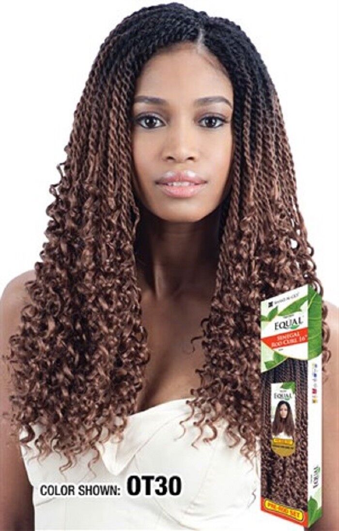SENEGAL ROD CURL 16'' FREETRESS EQUAL SYNTHETIC CURLY LONG HAIR WEAVE EXTENSIONS
