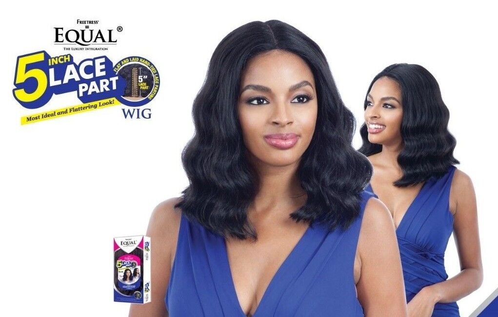 Freetress Equal Synthetic 5 Inch Lace Part Short Medium Wavy Hair Wig - MALINA