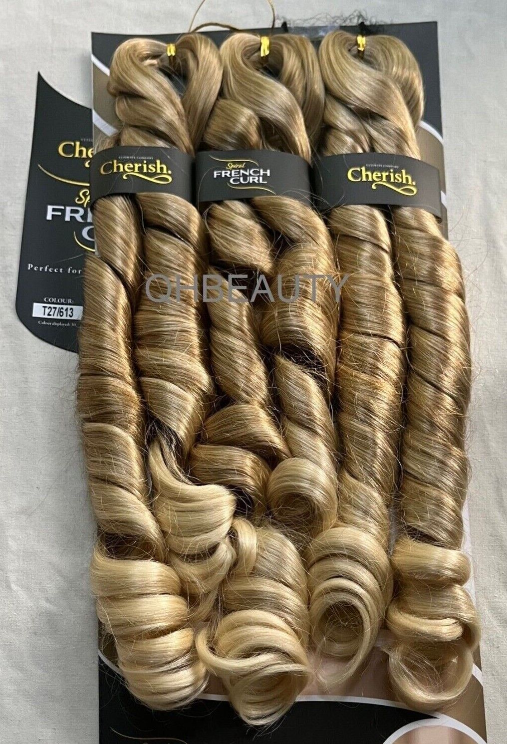 CHERISH SYNTHETIC HAIR EXTENSION BRAID - 3 x SPIRAL FRENCH CURL 22 & 28 INCHES