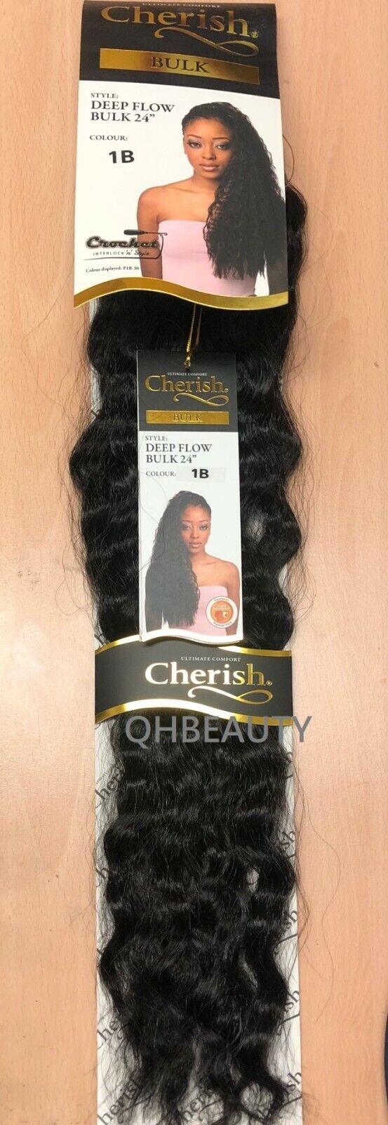 CHERISH SYNTHETIC BULK CROCHET BRAID CURLY HAIR EXTENSION - DEEP FLOW 24 inch