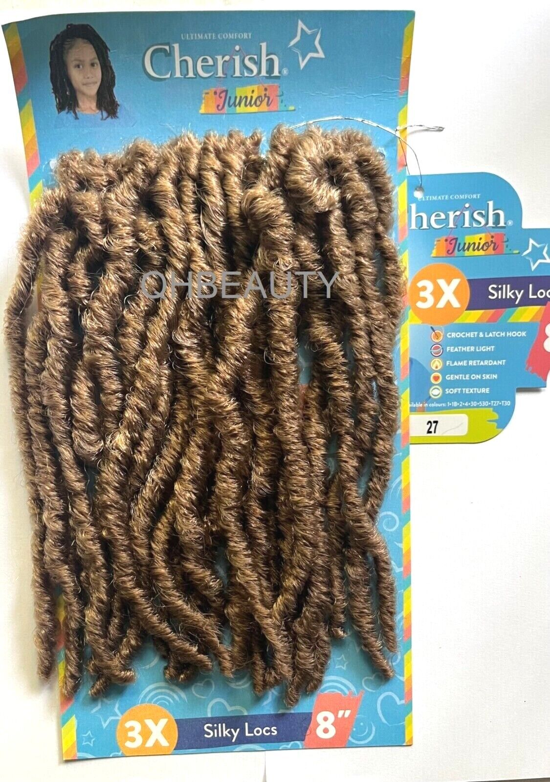 CHERISH SYNTHETIC JUNIOR KIDS CROCHET BRAID HAIR EXTENSION - SILKY LOCS 8 INCH