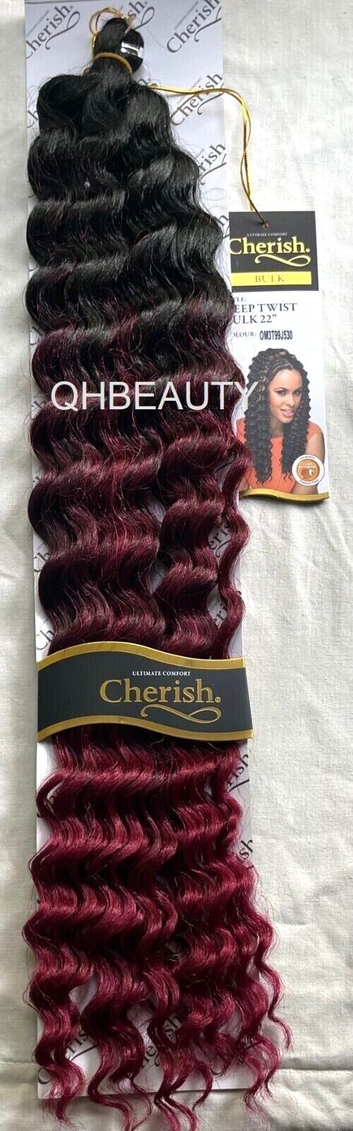 CHERISH SYNTHETIC BULK CROCHET CURLY HAIR EXTENSION BRAIDS - DEEP TWIST 22 INCH