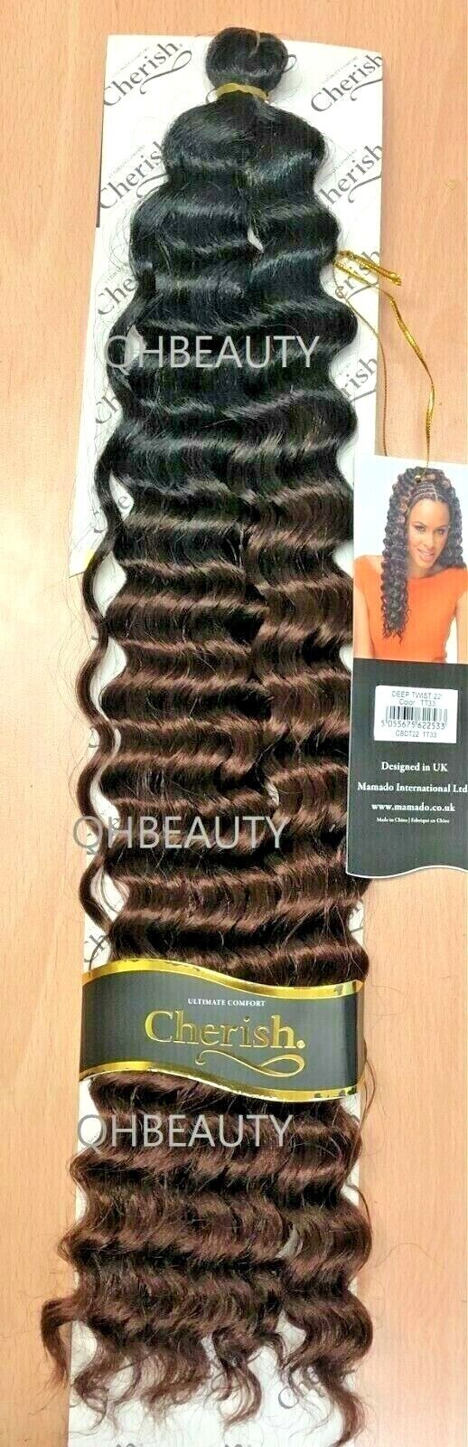 CHERISH SYNTHETIC BULK CROCHET CURLY HAIR EXTENSION BRAIDS - DEEP TWIST 22 INCH