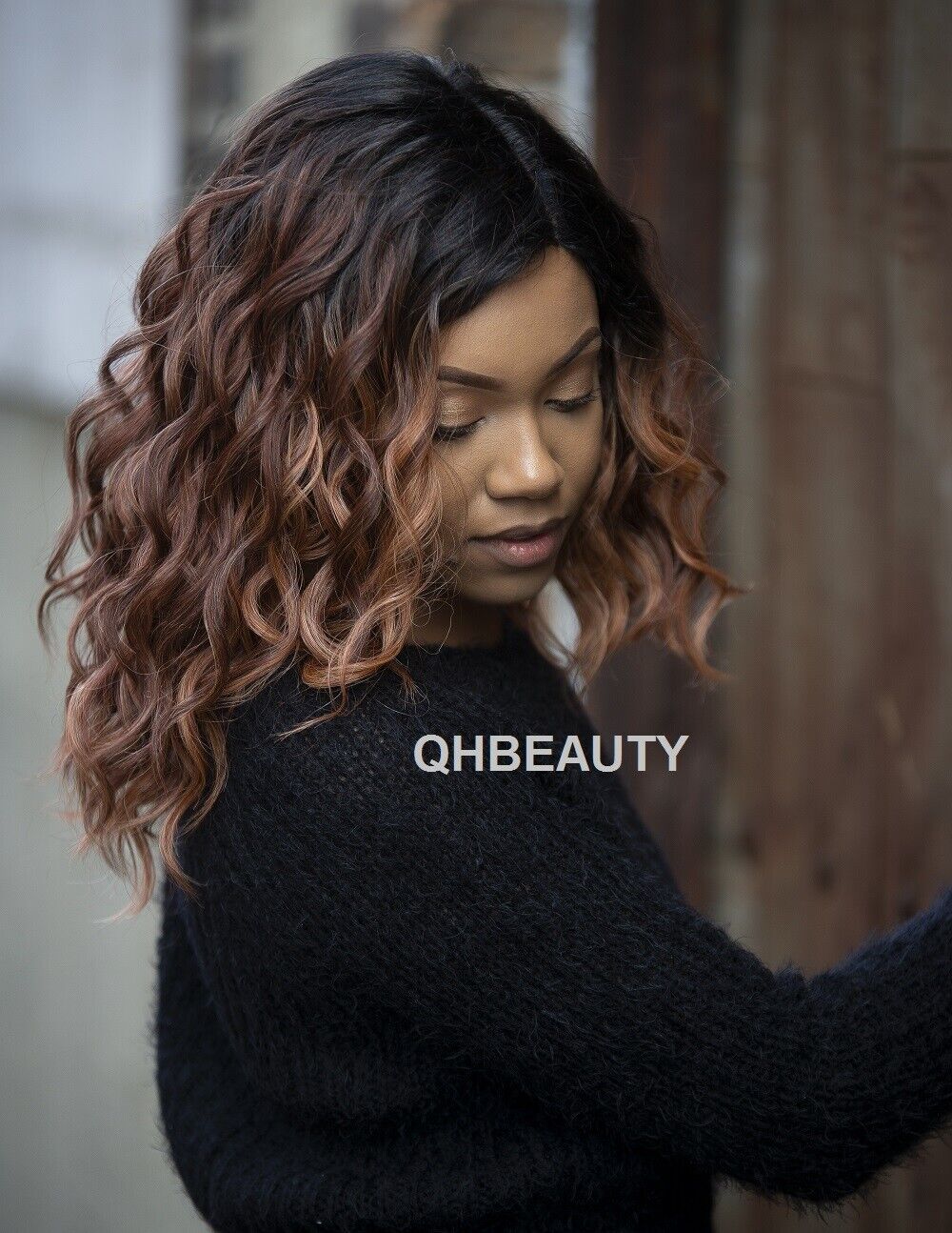 FREETRESS EQUAL SYNTHETIC HAIR 5 INCH LACE PART SHORT CURLY HAIR WIG - VAVA