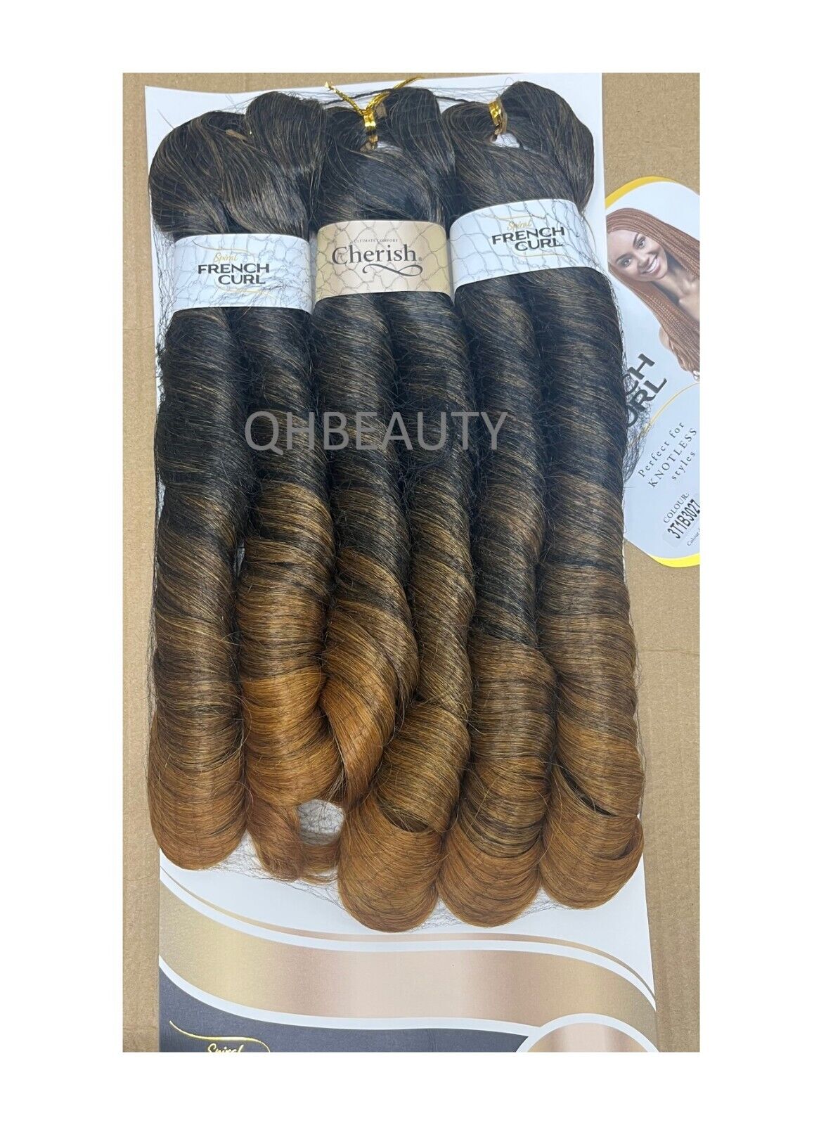 CHERISH SYNTHETIC CURLY SPIRAL HAIR EXTENSION BRAID - 3 x SPIRAL FRENCH CURL 22