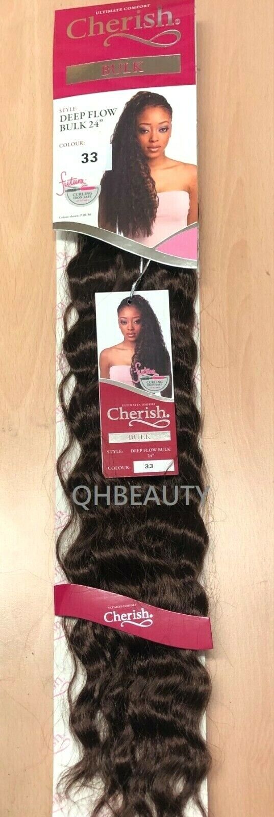 CHERISH SYNTHETIC BULK CROCHET BRAID CURLY HAIR EXTENSION - DEEP FLOW 24 inch