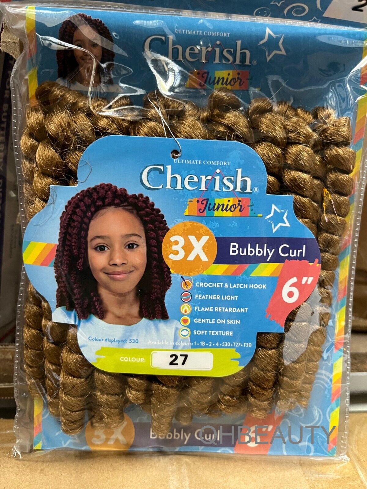 CHERISH SYNTHETIC JUNIOR KIDS CROCHET BRAID HAIR EXTENSION - BUBBLY CURL 6 INCH