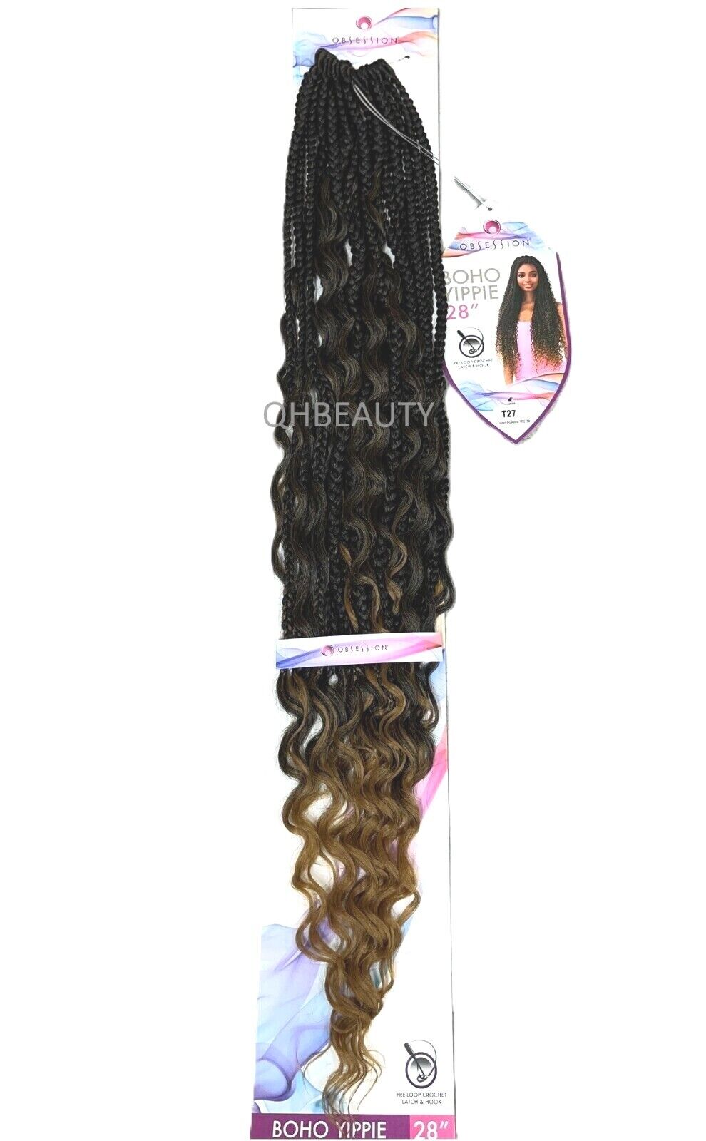 Obsession Synthetic Crochet Long Curly Braid Hair Extension - Boho Yippie 28 ''