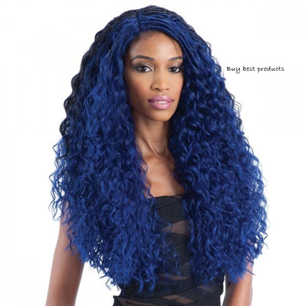 Freetress Synthetic Equal LaceFront Long Curly L Part Hair Wig Flexi Curl Braids
