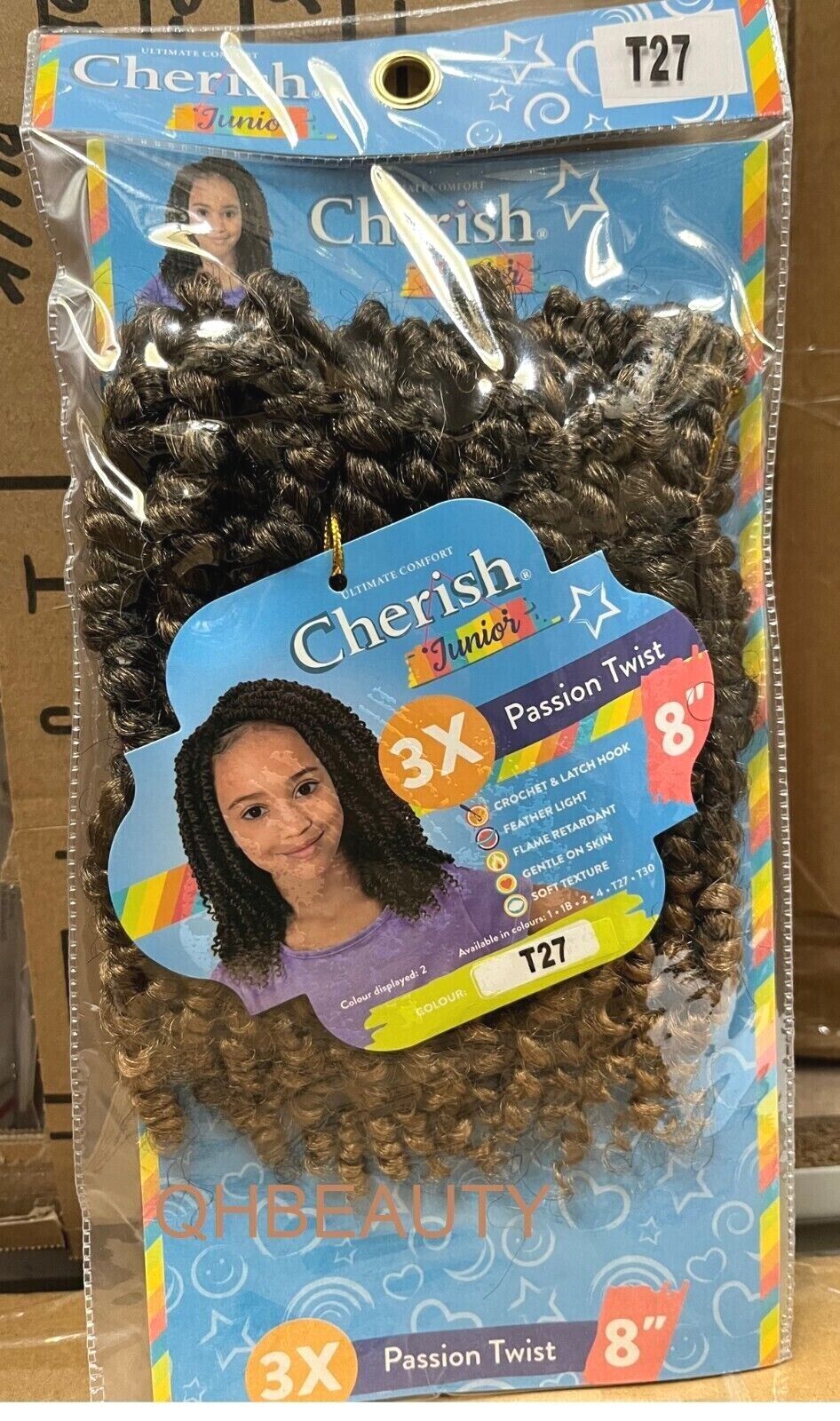 CHERISH SYNTHETIC JUNIOR KIDS CROCHET BRAID HAIR EXTENSION - PASSION TWIST 8 ''