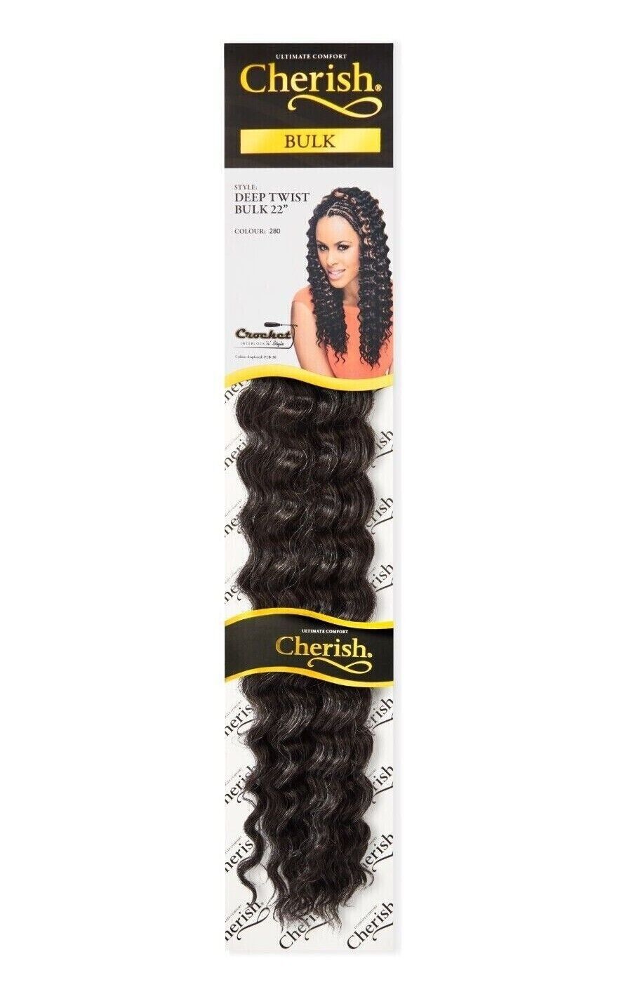 CHERISH SYNTHETIC BULK CROCHET CURLY HAIR EXTENSION BRAIDS - DEEP TWIST 22 INCH