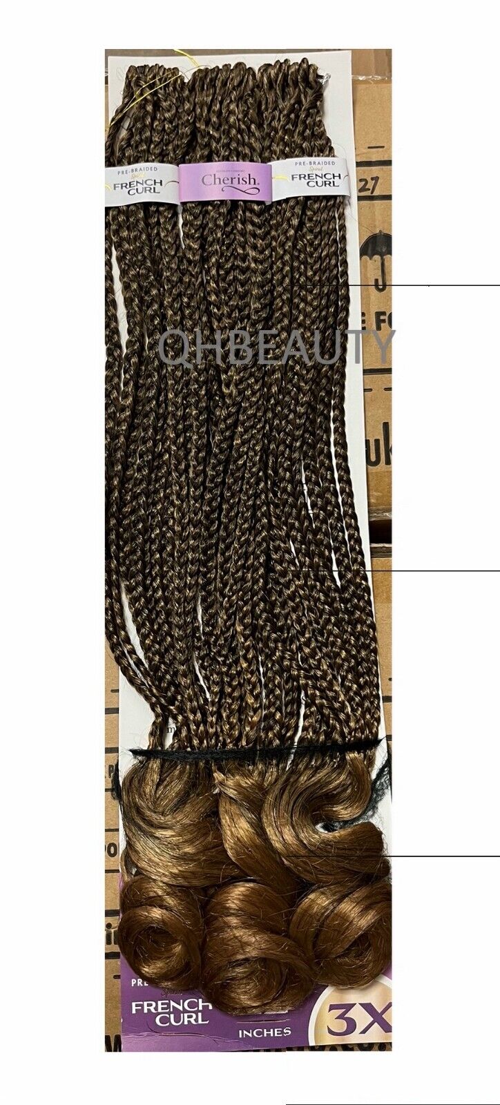CHERISH SYNTHETIC CURLY HAIR EXTENSION BRAID - PRE BRAIDED SPIRAL FRENCH CURL 22