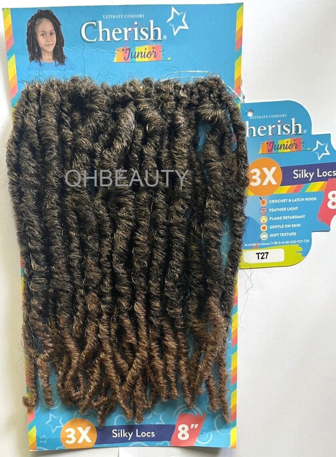 CHERISH SYNTHETIC JUNIOR KIDS CROCHET BRAID HAIR EXTENSION - SILKY LOCS 8 INCH