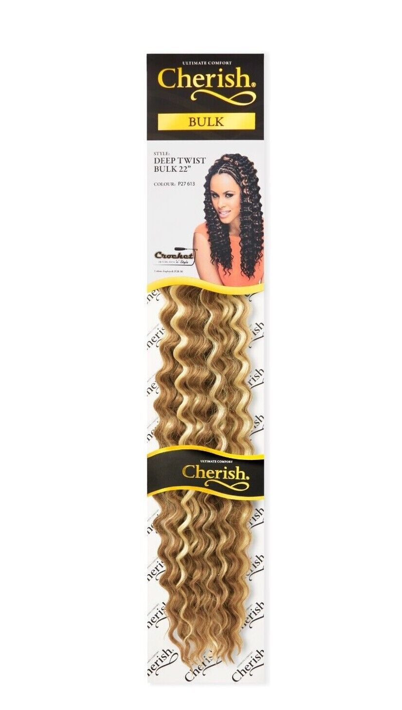 CHERISH SYNTHETIC BULK CROCHET CURLY HAIR EXTENSION BRAIDS - DEEP TWIST 22 INCH