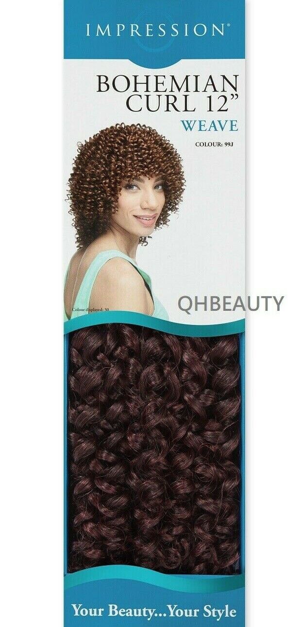IMPRESSION SYNTHETIC SHORT CURLY HAIR EXTENSION WEAVE - BOHEMIAN CURL12 INCH