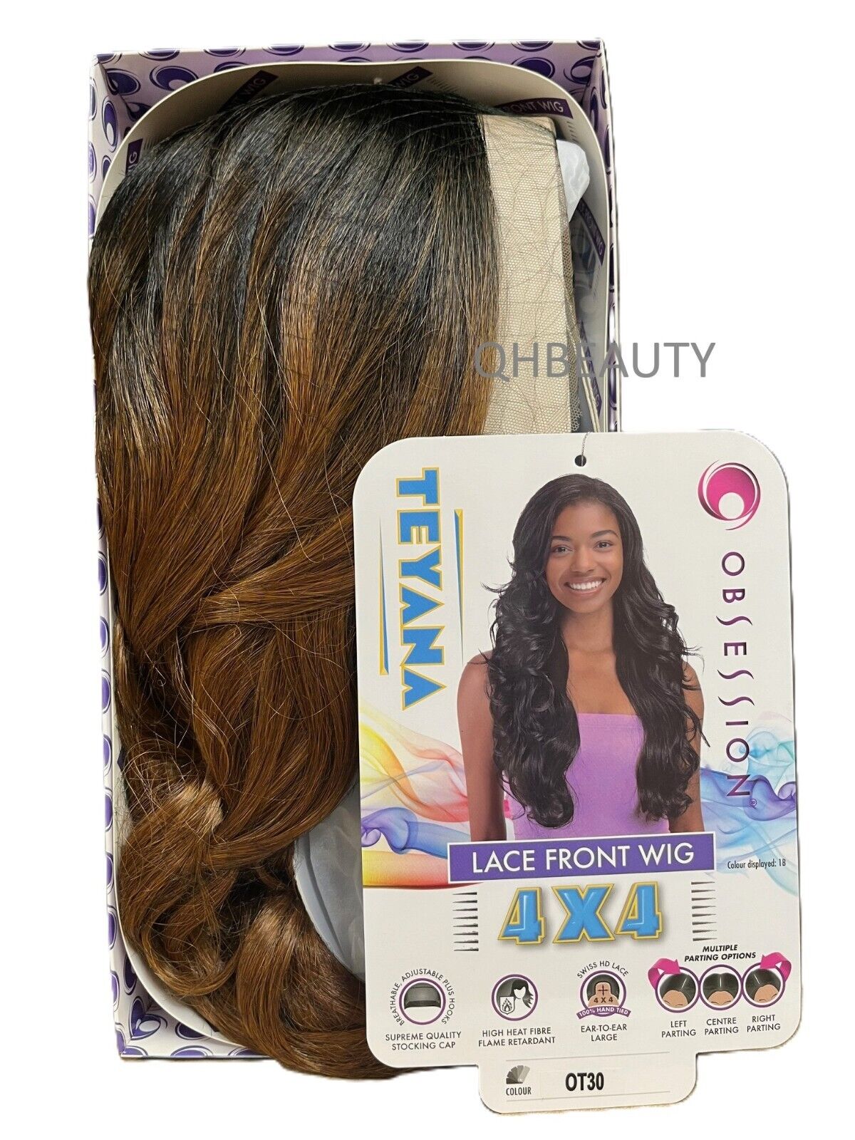 Obsession Synthetic Swiss HD 4x4 Lace Front Free Part Curly Hair Wig - TEYANA