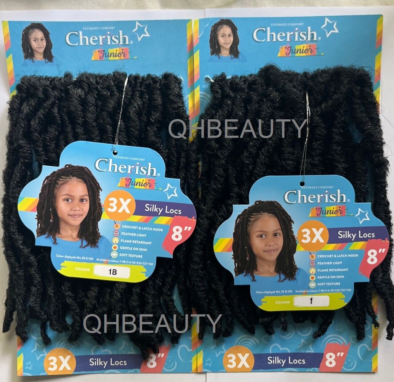 CHERISH SYNTHETIC JUNIOR KIDS CROCHET BRAID HAIR EXTENSION - SILKY LOCS 8 INCH