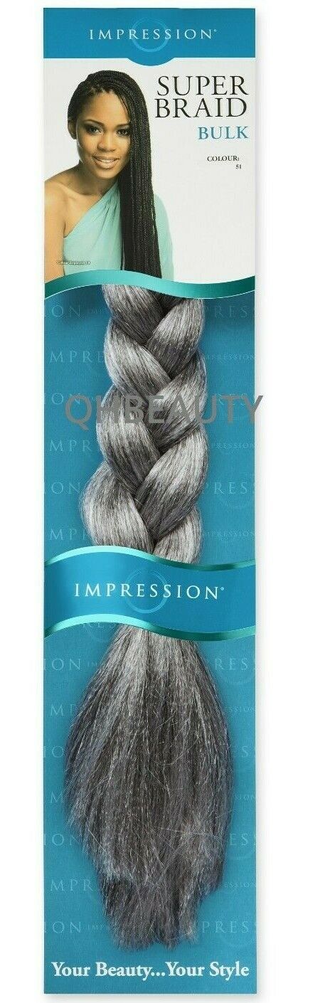 Impression Synthetic Natural Long Ultra Crochet Hair Extensions Super Braid 86"